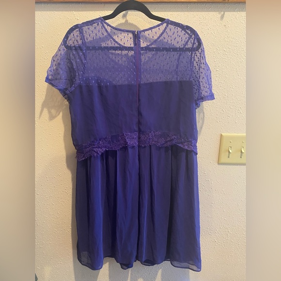 ASOS Two-Tier Dress with Sheer Polka Dot and Lace - Picture 2 of 4